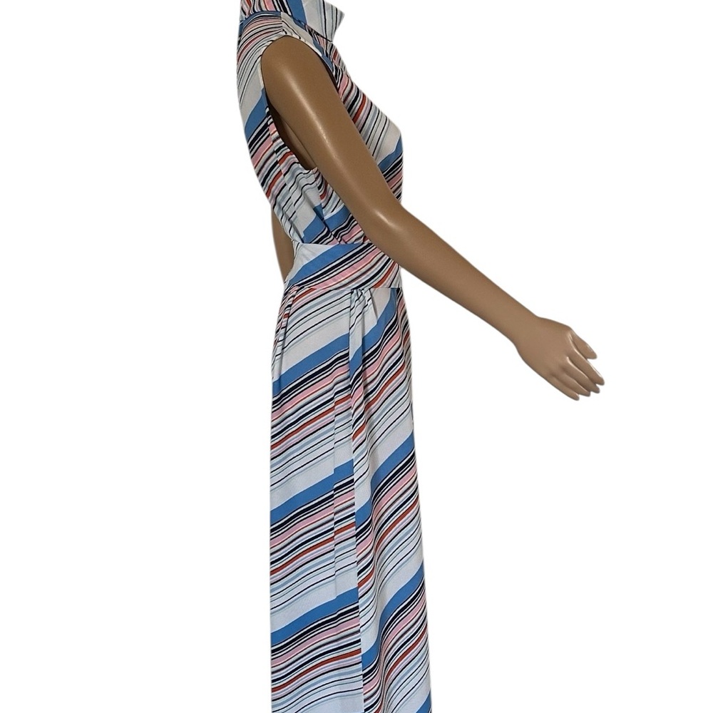 Lady Blair Vintage PolyesterMulti  Color Striped Boho, Hippie Maxi Dress - Picture 8 of 14